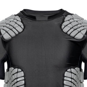 Camiseta de compresión acolchada de manga corta para hombre, protección de costillas en el pecho, capa base deportiva - Product Image 5