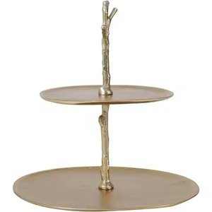 Support à gâteau en métal de qualité supérieure à 2 niveaux, présentoir à desserts, décoration de table, support de service pour cupcakes, décoration d'événements - Product Image 3
