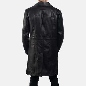 Abrigo Largo de Cuero para Hombre, Calidad Premium, Gabardina de Invierno, Transpirable, Ecológico, Cuero Vacuno, Venta al Por Mayor, Logotipo Personalizado, Elegante - Product Image 6