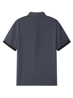 Erkek Gri Günlük Düz Renk Kısa Kollu Polo Yaka Tişört Pantolon Takımı Yazlık Kıyafet Nefes Alabilen Örme Polyester/Pamuk İki Parçalı Takım