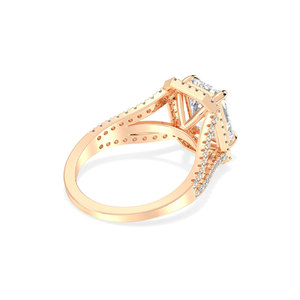 Bague halo en or massif 14K 18K de haute qualité REYES avec diamants de laboratoire HPHT CVD pour femmes, diamants certifiés IGI, bijoux fins - Product Image 3
