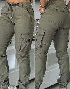Customize Summer Premium Multi-Pocket <b>Cargo</b> Pants <b>Women</b> 100% Cotton Jogger Breathable <b>Women</b> Workout <b>Trousers</b> - Product Image 3