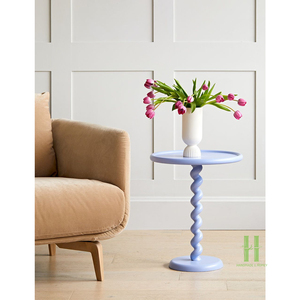 BEST SELLER Table d'appoint spirale bleue moderne, couleur personnalisée, faite à la main, finition brillante, décorative, pour salon, hôtel, événementiel - Product Image 1