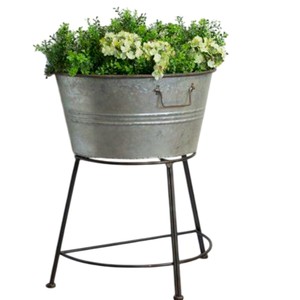Jardinera de Metal Galvanizado con Soporte de Hierro, Precio de Fábrica al por Mayor, Jardinera Elevada Resistente a la Oxidación para Balcón Exterior - Product Image 1