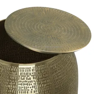 Luxury <b>Stainless</b> <b>Steel</b> Dining <b>Table</b> Handmade Round Shape Gold Finish Exporter Made by Zahid Exports home decor - Product Image 3