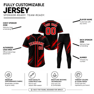 Ensemble de maillots de baseball de qualité supérieure à manches courtes, impression sublimée, polyester respirant, uniforme pour adultes, nom de l'équipe imprimé - Product Image 1