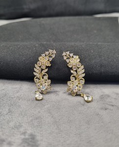 Pendientes de Oreja con Diseño de Hojas y Flores de Lujo, con Piedras Brillantes, Modernos y Elegantes, para Fiestas y Recepciones - Product Image 5