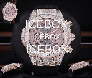 Reloj de Lujo Hip Hop con Diamantes Moissanite, Caja de Acero Inoxidable, Esfera de Cristal, Resistente al Agua 10 Bar, Cierre de Pulsera, Diseño Personalizado - Product Image 1