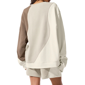 Conjunto de Sudadera Oversize de Cuello Redondo y Pantalones Cortos de Felpa para Mujer, 2 Piezas, Algodón French Terry, Conjunto Lounge, Venta al por Mayor Personalizada OEM - Product Image 2