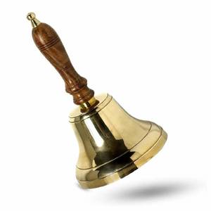 Campana de Mano de Latón Vintage de Alta Calidad, Hecha a Mano, Color Marrón Dorado, para Profesor, Aula, Boda, Ceremonia, Regalo - Product Image 2