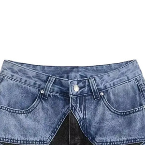 Shorts Bermuda en jean taille haute pour homme, patchwork étoiles, décontracté, en coton délavé, fermeture boutonnée, motif géométrique - Product Image 6