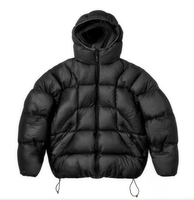 Blouson matelassé unisexe personnalisé avec capuche, coupe-vent, en duvet standard, streetwear d'hiver, coupe ample, motif dessin animé sur toile