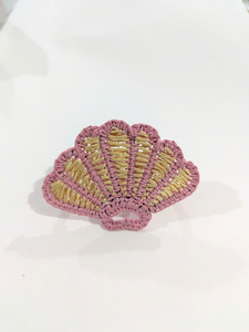 Anillos de Servilleta de Macramé con Diseño de Conchas, Decoración Náutica Costera para Mesa, Hechos a Mano con Patrón de Follaje en Azul y Beige - Product Image 2