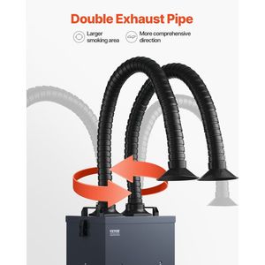 Extracteur de fumée de soudure sans balais 275W à double tuyau, filtres 4 étapes, absorbeur 10 vitesses, collecteur de poussière puissant 380m³/h - Product Image 5