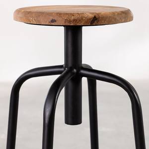 Taburete alto ajustable Vandana Flux Arista en acero negro y madera Ery - Product Image 3