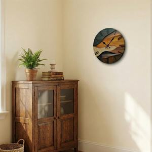 <b>Modern</b> Wooden <b>Wall</b> <b>Clock</b> 25cm Round Layered Wood Decor - Product Image 1