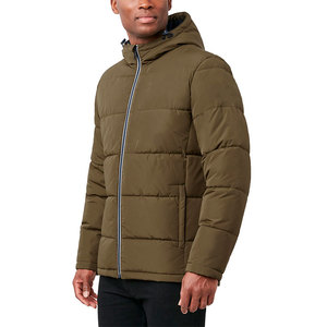 Custom Men's Puffer Jacket Designer Oversized Winter <b>Coat</b> Puff Padded Stand Collar Cashmere High Street OEM Logo Black <b>Bubble</b> - Product Image 3
