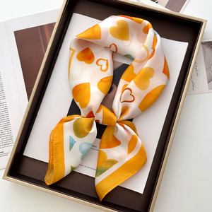 Pañuelo Cuadrado de Satén Suave Estampado de Lujo para Mujer, Pañuelo para el Cuello, Banda para el Cabello de Primavera, Foulard, Bandana, Echarpe, Chal, Envoltura - Product Image 3