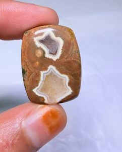 Cabochon de jaspe naturel taillé en poire, orange, vert, marron, poli, pierre précieuse en vrac pour la fabrication de bijoux - Product Image 3