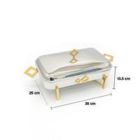 Plat de service rectangulaire de luxe arabe en métal martelé avec poignée verticale extra longue en T, idéal pour le buffet du Ramadan, unité individuelle