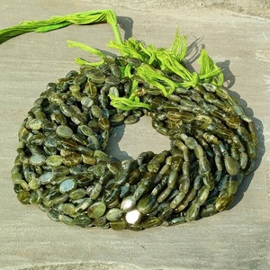 Cuentas de Vessonita Verde Natural, Lisas, de Forma Ovalada, Hechas a Mano, para la Fabricación de Joyas, Venta al Por Mayor - Product Image 6