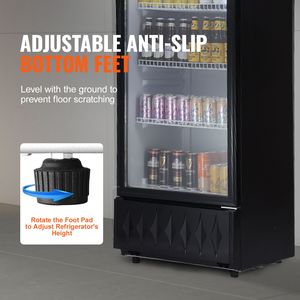 Frigorifero Commerciale per Bevande da 9,7 Cu.Ft/275L, Espositore Refrigerato con Porta in Vetro, Congelatore e Frigo - Product Image 6