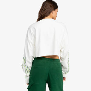 Top Corto de Manga Larga para Mujer, Color Liso, Hecho de Algodón y Poliéster, Artículo Nuevo en Línea, Precio Bajo - Product Image 6