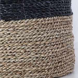 Juego de 2 cestas de mimbre marino en dos colores, cestas de almacenamiento hechas a mano, venta al por mayor, ecológicas, hechas en Vietnam - Product Image 5