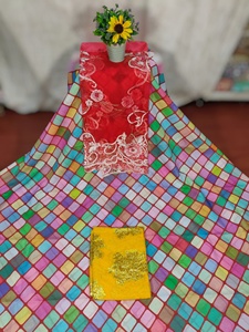 Tela de Voile con Puntos Circulares y Jacquard Dirac de Calidad Superior y Aspecto Premium para Vestidos de Niñas - Bodas y Ocasiones Especiales - Product Image 3