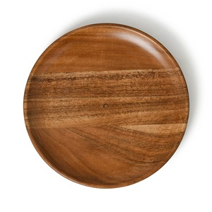 Assiette de service ronde en bois naturel, bol en bois poli, vaisselle de style nordique, parfait pour la maison, le restaurant, l'hôtel - Product Image 4