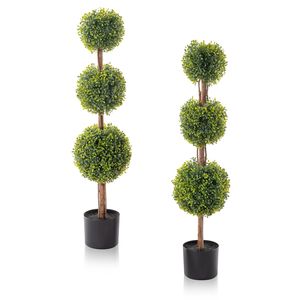 2 Pezzi Albero Artificiale in PVC Verde 115cm Design a Tre Sfere - Product Image 2