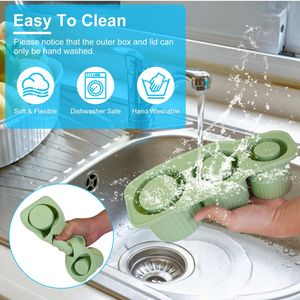 Molde de silicona para cubitos de hielo para vasos Stanley de 20OZ/30OZ/40OZ, con tapa y compartimento, de fácil desmolde, para vasos cilíndricos huecos de 20OZ/30OZ/40OZ - Product Image 5