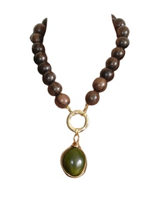 Nouveau collier de perles de charme de couleur jaune fait à la main à la mode pour femme avec boucles d'oreilles - Product Image 3