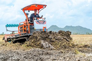 Tracteur à chenilles HOGICO HG-80VN 80HP Turbo 2WD avec chenilles en caoutchouc rouge, tracteur de pelouse multifonctionnel, machine agricole - Product Image 6