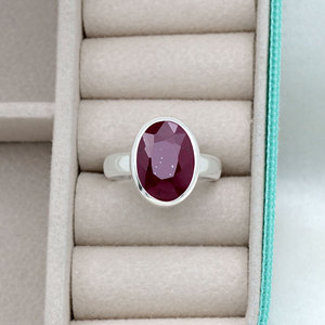 Wholesale 925 Sterling Silver Oval Cut <b>Ruby</b> <b>Ring</b> <b>for</b> <b>Men</b> Women Bezel set <b>Ring</b> Red Gemstone Statement Jewelry - Product Image 4