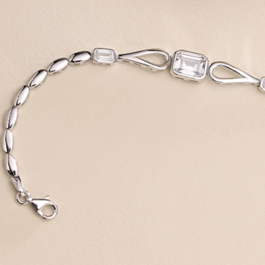 Pulsera de Plata de Ley 925 con Oro Puro de 14K, Diamantes Naturales, Topacio Blanco, Cadena de Rosario, Pulsera Ajustable, Corte Esmeralda, Joyería de Oro - Product Image 4