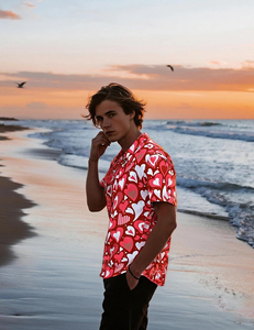 เสื้อเชิ้ตชายหาดพิมพ์ลายฮาวาย แขนสั้น สไตล์ลำลอง ติดกระดุม สำหรับฤดูร้อน สีสันสดใส ลายดอกไม้ เหมาะสำหรับวันหยุดพักผ่อน - Product Image 6