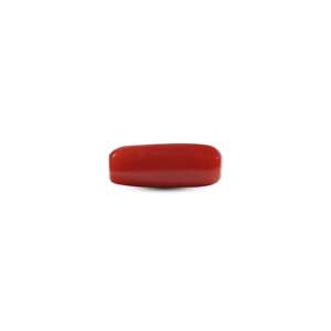 Natural Red Coral Loose Gemstone 6.3 Carat 10x12mm Oval Cabochon for Fine Jewelry - Product Image 2