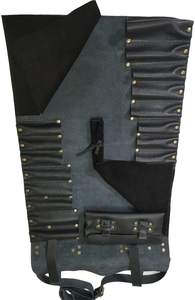 Sac à couteaux de chef en cuir véritable de haute qualité, grande capacité, portable, léger, 4-6 compartiments, rangement multi-outils pour chef - Product Image 5