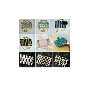 Pochette Mosaïque Bleue Florale Perlée Sac de Soirée avec Chaîne Sac à Main de Fête Mariage Festival Fait Main Grande Qualité Meilleure Vente - Product Image 3