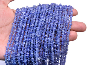 Cuentas sueltas de tanzanita AAA de 3mm-4mm, pepitas lisas, mezcla de tanzanita natural, chips sin cortar, piedras semipreciosas para la fabricación de joyas. - Product Image 3