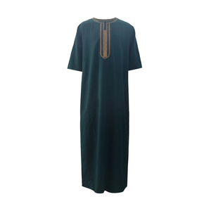 Thobe islamique pour hommes saoudiens en coton respirant à manches longues, Jubba arabe avec logo personnalisé - Product Image 3