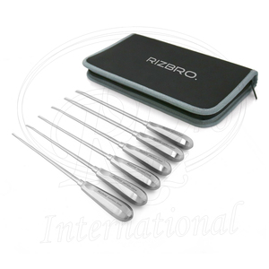 Juego de 6 Elevadores Dentales Extra Largos Tipo Diente de Lobo de Acero Inoxidable con Estuche con Cremallera, Herramienta Veterinaria Equina - Product Image 2