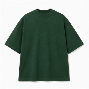 T-shirt Homme Surdimensionné à Manches Courtes en Tissu Structuré Vert Forêt Lourd Personnalisé MTS-OVR-0016 - Product Image 1