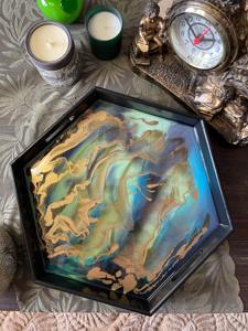 ถาดไม้พิมพ์ลายสำหรับกาแฟ ถาดไม้พิมพ์ลายสำหรับเครื่องดื่ม สำหรับตกแต่งร้านกาแฟและห้องพักผ่อน ขายส่งอุปกรณ์เสิร์ฟ - Product Image 5