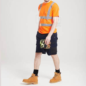 Camiseta de Trabajo de Alta Visibilidad con Franjas Reflectantes, Ropa de Trabajo de Seguridad para la Construcción, Manga Corta - Product Image 4
