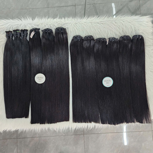 Lot de Cheveux Vierges Vietnamiens Lisses Naturels, Double Trame Faite à la Machine, 100% Cheveux Humains Doux, Sans Nœuds, Noir Naturel, Double Tirage - Product Image 1