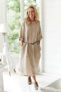 <b>Plus</b> <b>Size</b> <b>Linen</b> Maxi Dresssummerlinen flax naturalEverydaywearLinen DressLongMaxi SleevLooseLinen DressFlowy Maxi <b>Dress</b> Beach - Product Image 3