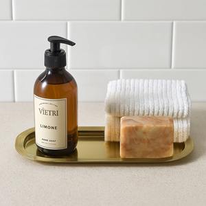 Plateau de salle de bain moderne carré en acier inoxydable pour bureau et salon, idéal pour distributeur de savon et organisation des serviettes. - Product Image 2