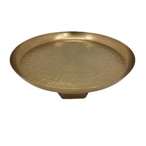 Fancy Gold Color Iron Luxury Metal Round Cake Stand con base hexagonal plegable martillada Acabado de latón para boda - Product Image 1
